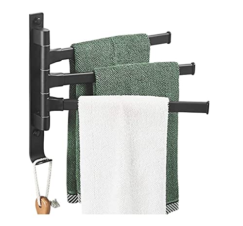 Porte-serviettes mural en aluminium spatial design noir mat - 2