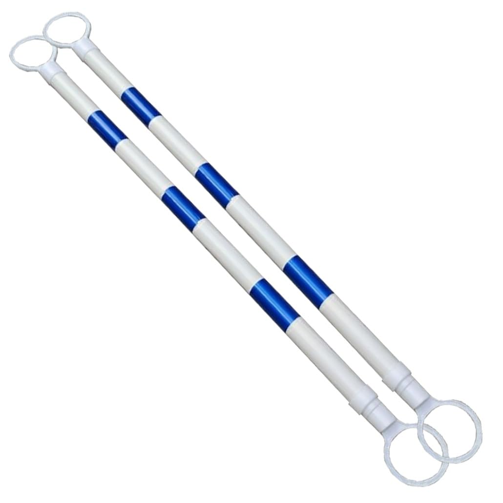 Barrera retráctil de Conos de tráfico, de 1,6 a 3 Metros, con 2 Cintas Reflectantes de Seguridad (Azul y Blanco) - Ideal para Obras Viales, aparcamientos, Eventos y gestión de la Seguridad.