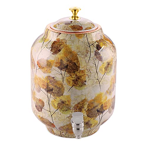 Attro Sheetal Carving Finish Copper Water Dispenser (Matka), 8 Liter,Copper (ATTRO_SHEETL_CRVNG_8LTR)