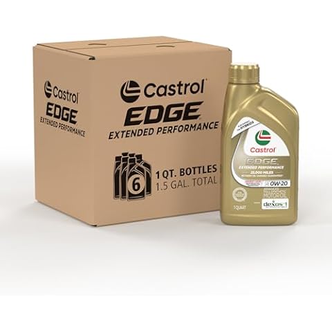 Castrol EDGE Extended Performance 0W-20 Advanced Full Synthetic Motor Oil, 1 Quart, Pack of 6 Cover