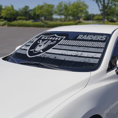Image of Fanmats NFL Windshield Sun Auto Shade, Sun Shield Sun Visor Accordion tri-fold for Storage 59 inch x 29.5 inch, Colorful Team Design