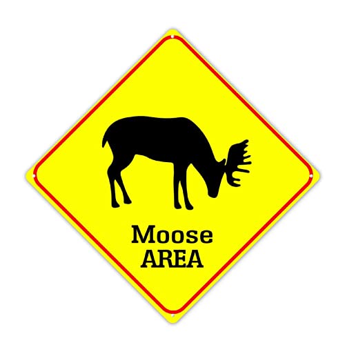 Plaque en métal anticorrosion Moose Crossing Zone pour décor extérieur durable 38cm - 3
