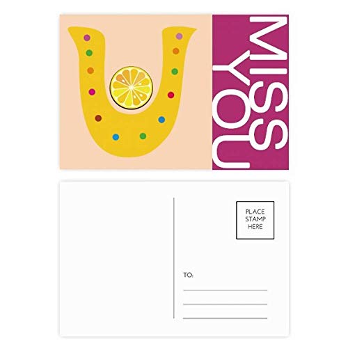 Cartes postales alphabet fruit U orange mignon DIYthinker, le cadeau parfait pour correspondre