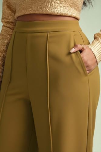 Image of KOTTY Women's Plus Size High Waist Wide Leg Pants for Stylish Comfort and Confident Casual /Stylish Wear
