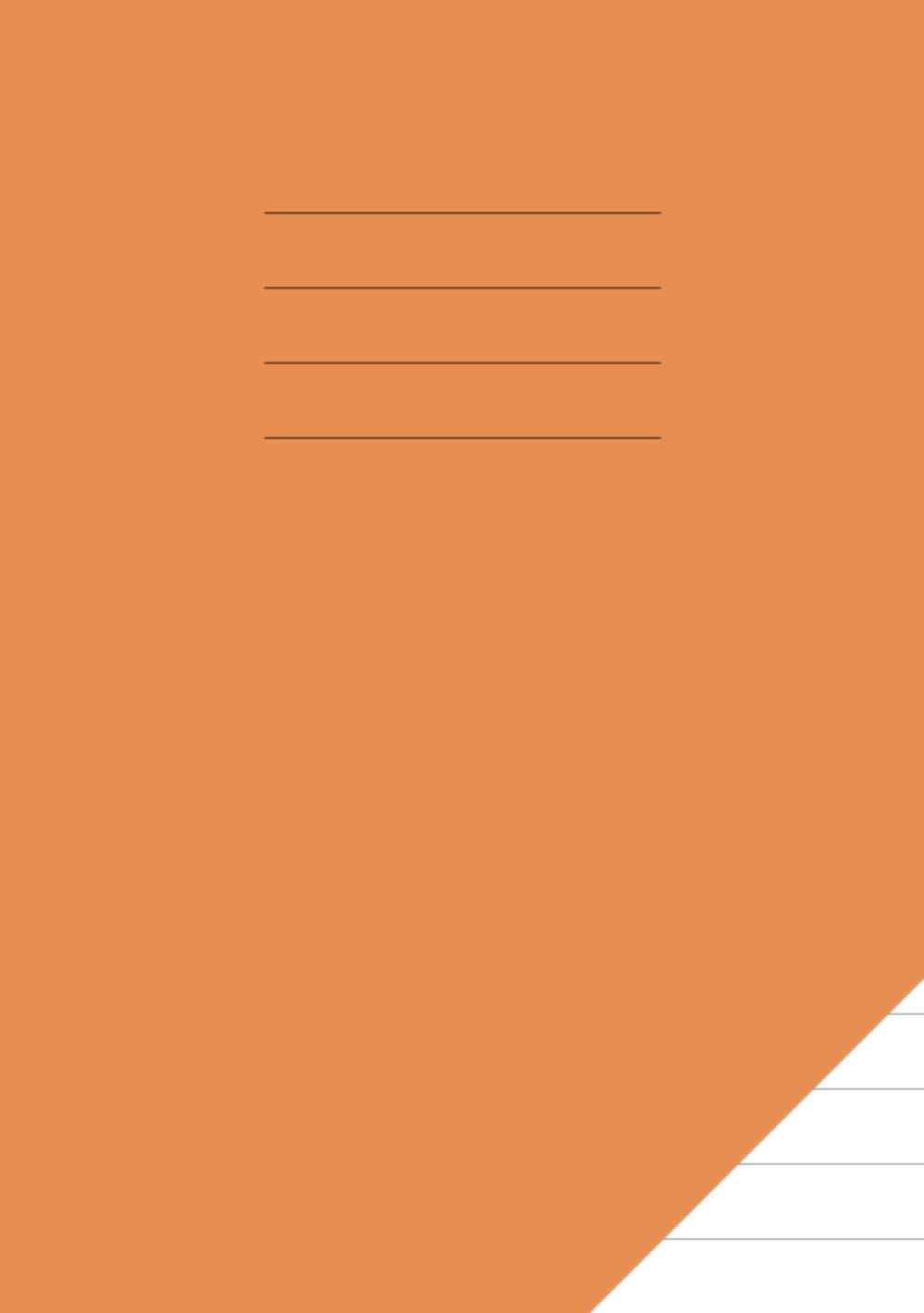 A5 Exercise Book 12mm Ruled: Simple Lined Jotter / Notebook for School with Orange Cover