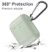 SATLITOG Case Cover with Secure Lock Keychain, Protective Silicone Cover Compatible with Apple AirPods 2nd & 1st Charging Case - Fog