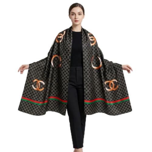 Image of Women's Floral Printed Silk Scarf | Premium Soft Lightweight Stole & Shawl | Fashion Neck Wrap for Wedding, Evening, Travel & Daily Wear | 180 x 90 cm