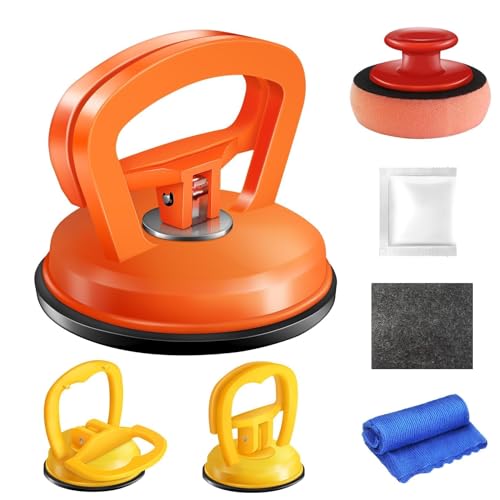 WASAIQI Dent Puller,Car Dent Puller 3 Pack Dent Remover Tool Suction Cup Dent Puller Dent Removal Kit for Car and Dent Repair Kit for Car Body,Tiles Lifting,Objects Moving,Screen (Yellow+White)