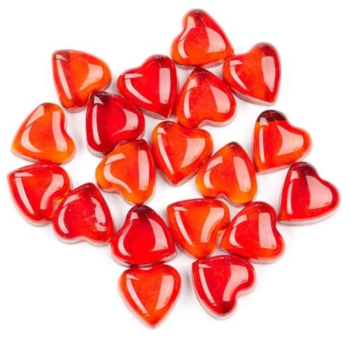 Factory Direct Craft Pack of 30 Red Glass Heart Gems Ruby Red Love Stones for Valentine's Day Decorations and Romantic Wedding Favors (1