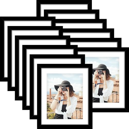 Picrit 10x12 Picture Frame Set of 12, Modern Gallery Wall Frames, Black