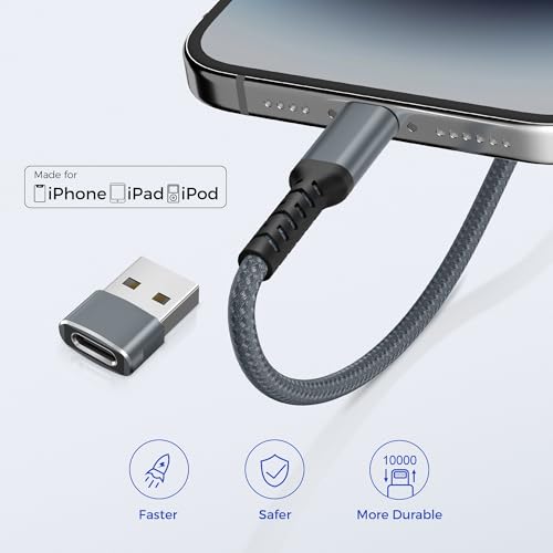 Basesailor USB C to Lightning Charger Cable 6.6ft with USB A Adapter,Apple MFI Certified Type C Power Delivery PD Fast Charging Cord for iPhone 11 12 13 14 10 Mini Pro Max,SE,i11,i12,i13 Phone,Airpods - Thumbnail 4