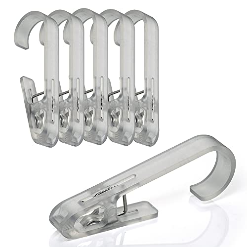 TECBULL® XXL Universalklammern 6xTransparent, Wäsche Klammer, Wäscheklammern, große Camping Klammern, Camping Aufhänger, Ösenklammer, Aufhängeklammer, Hakenklammern, Küchenaufhänger Haken Cover
