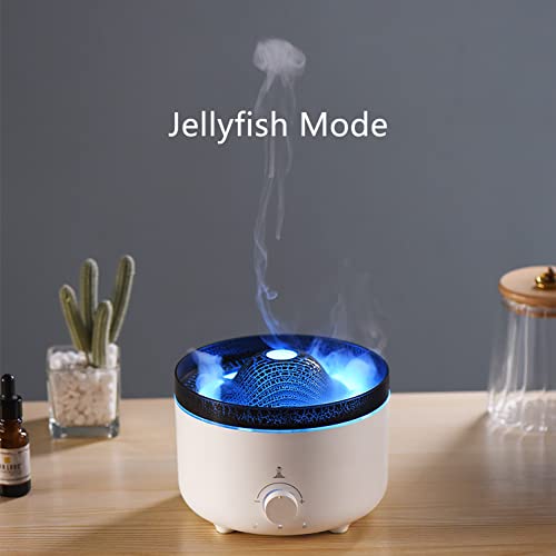Essential Oil Diffusers Large Room: Funny Jellyfish Mist - Watch The Video - Yjy 550Ml Aromatherapy Diffuser For Home Bedroom - Ultrasonic Big Humidifier 24 Hours Auto Off, Volcano, Remote, White #TOP3