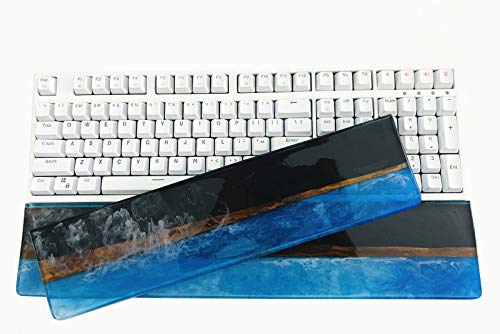 Handmade Artisan Wood Resin Keyboard Wrist Rest Pad Palm Protection for 87/104/108 Keys Mechanical Keyboard (44 cm (104/108 Keys))