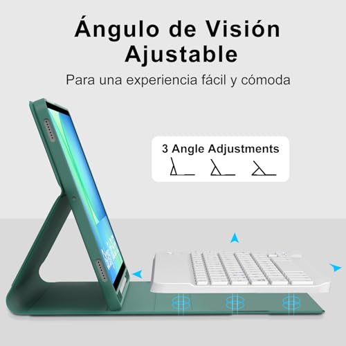 Teclado para Samsung Tab S10 FE evita errores de escritura con funda magnética Ñ español 4