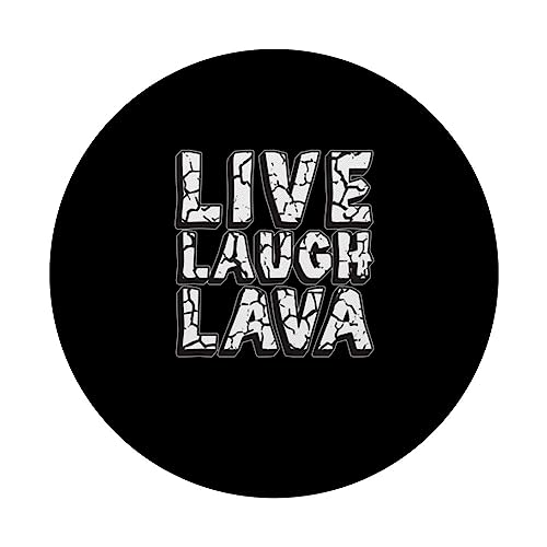Funny Live Laugh Lava Volcanology Humor Future Volcanologist PopSockets Swappable PopGrip, Black - Image 3