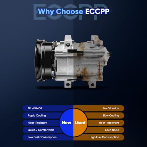 Image of ECCPP AC Compressor for Mercury Villager for Nissan Quest 3.0L 1993-1998 | 4 Grooves Fast Cooling Air Conditioning Compressor FS10