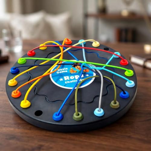Image of Awestuffs Rope Untangling Puzzle Game Challenge for Kids & Adults | Develops Fine Motor Skills & Cognitive Learning | Educational Strategy Toy for Family, Travel & Party Fun