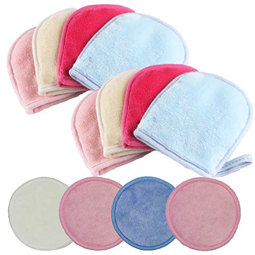 Counius 12 Pcs Coton Demaquillant Lavable,Gants Démaquillants Lavables En Microfibre Coton Demaquillant Lavable ReutilisableTampons Démaquillants Cover
