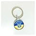 Produktbild huahuang UKRAINE Schlüsselanhänger Zirkonia Schmuck Ukraine Flagge Charms Ukraine Armband Schlüsselanhänger Halskette Drop Shipping (Metall Farbe: runder Schlüsselanhänger)