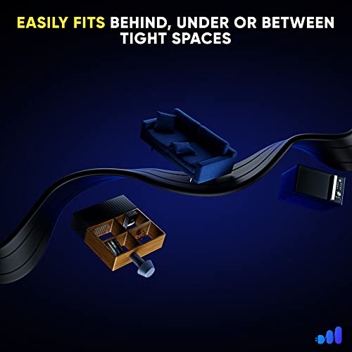 Maximm Extension Cord With Multiple Outlet 6 Ft, With Space-Saving Flat Plug Design, Black, 16 Gauge, Flat Extension Cord Under Carpet Etl Listed, 2 Pack #TOP22
