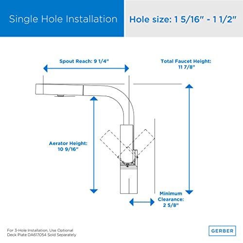 Danze Mid-Town Single Handle Pull Down Kitchen Faucet With Snapback Retraction,Chrome #TOP1