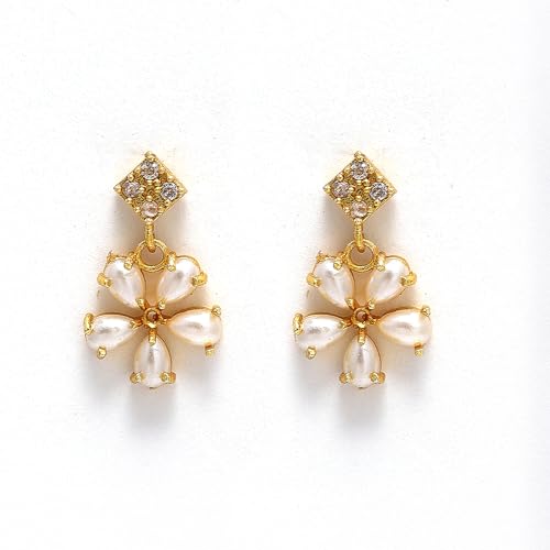 Image of ZENEME Gold-plated and Cubic Zirconia Necklace With Earrings for Women & Girls