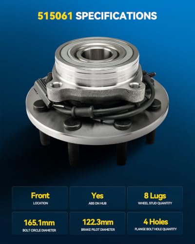 Image of PHILTOP 515061 4WD 2 x Front Wheel Bearing Hub Assembly for Dodge Ram 2500