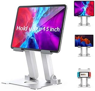 Tablet Stand Holder Folding Aluminum Alloy Adjustable Height&Angle for IPad/IPad Pro/Microsoft Surface/Kindle/Portable Monitor