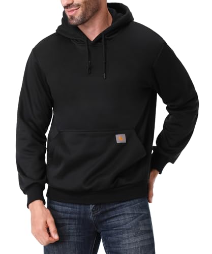 Men's Relaxed Fit Fleece-Lined Pullover Hooded Sweatshirt Comfortable and Soft4