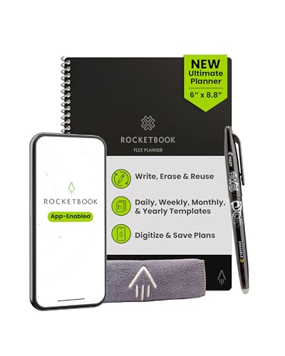 Rocketbook Flex Reusable Planner (Executive, 48 Pages, Black)