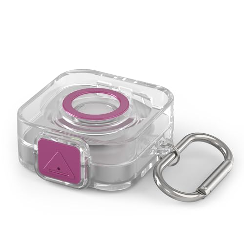 for Oura Ring Gen 4 Charger Protector Case,Clear Soft TPU Protective Case Cover with Keychain (Purple)