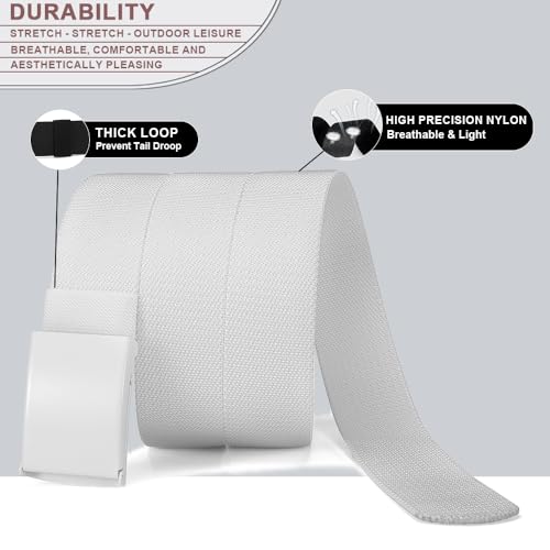 DOOPAI Canvas Web Belt with Stretch Flexibility, Elastic Belt Fit, Top Military Buckle - Adjustable, Cut to Fit2