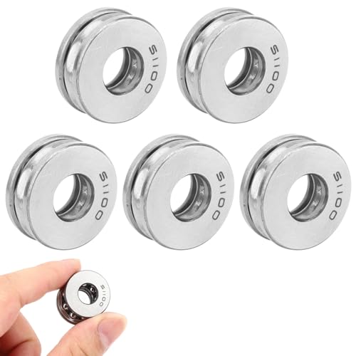 5Pcs 51100 Axial Ball Thrust Bearings, 2RS Seal Thrust Bearing Low Noise Plane Thrust Bearing Convex Track for Replacement Parts Machinery