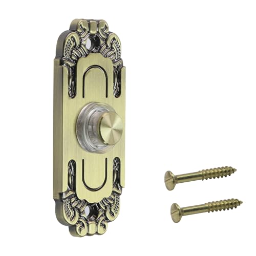 Bouton de sonnette laiton rétro 8 cm LED pour façade ancienne - 2