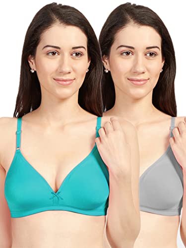 Image of SONARI Omania Womens Non-Padded Cotton Polyester Bras - Solid, Non-Wired, Medium Coverage, Hand Washable (Pack of 2)