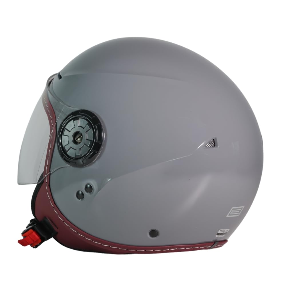 ORIGINE Casco Moto Jet Omologato ECE 22.06, Casco Scooter Urbano Leggero e Compatto con Visiera Trasparente Lunga - 5