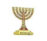 Nombre del producto: candelabro judío israelí, color: rojo, alto: 6 cm, ancho: 5.2 cm, tenga cuidado de no insertar una vela, es solo un adorno