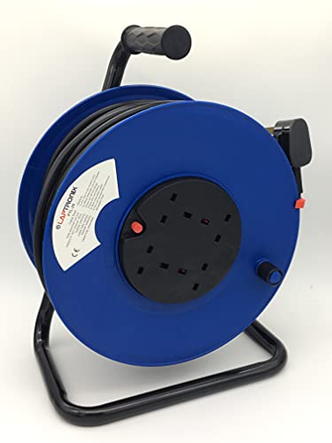 ToolTronix 50M METRE EXTENSION REEL LEAD CABLE 4 WAY ELECTRIC SOCKET HEAVY DUTY