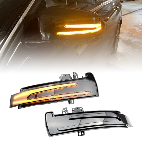 QKLsudua 2pcs Dynamic Sequential Blink Compatible with Be-nz W204 CLA A B C E S GLA GLK CLS Class W176 W212 LED Side Mirror Turn Signal Light Assembly