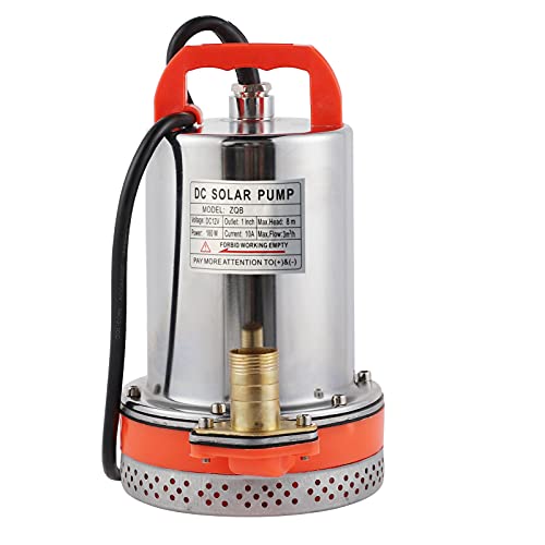 DC Submersible Pump, Solar Submersible Pump 8m Lift, 12v Swimming Pool Cleaning Device with 2.1meter Cable Suitable for Garden, Farm Irrigation, Water Tank Filling (12V)