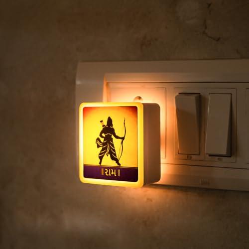 Image of Lexton Ram Ji Fancy LED Night Lamp Light with 2 Pin Socket for Spiritual Ambiance, 0.5 Watt, 230v (Warm White, Pack of 1)
