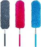 M-jump 3 PCS 15.7 to 35.5 Inch Extendable Telescoping Microfiber Duster Bendable Brush Washable Dusting Brush for Home Office Car