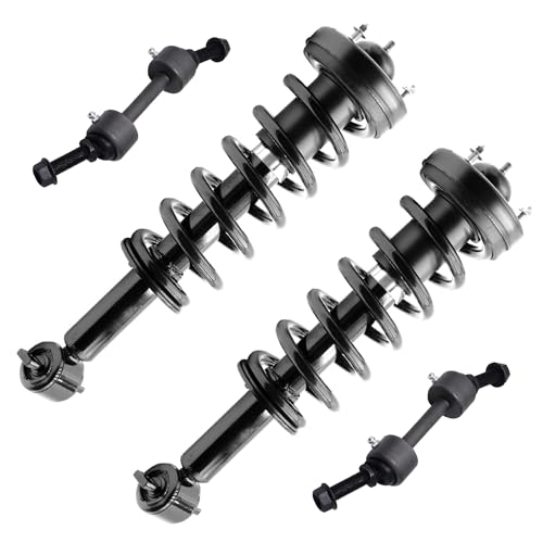 Image of Detroit Axle - Front Struts Sway Bars for 2018-2022 Ford Expedition Lincoln Navigator, 2 Struts with Coil Spring 2 Sway Bar End Links 2019 2020 2021 Replacement Suspension Kit