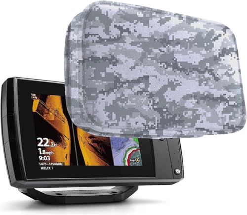 Image of Helix 5 Cover, Waterproof Fish Finder Cover, Compatible with UC H5 / Helix 5 Screen Cover, Made of Neoprene Protects Your Screen and Device from Sun and Adverse Weather Damage (Camouflage White)