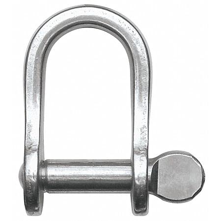 D Shackle,Screw Pin,1545 lb. -6 Pack