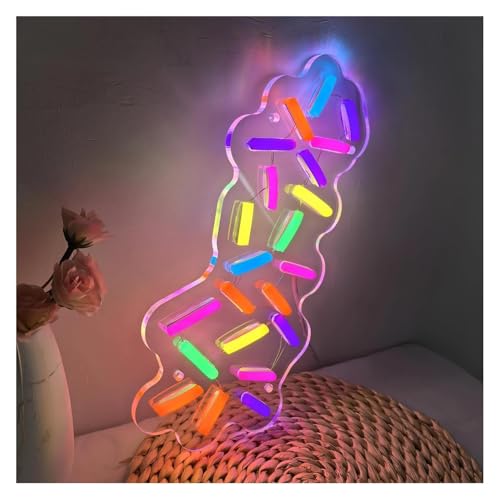Néon arc-en-ciel à paillettes 27x30cm, l'idée cadeau veilleuse originale pour enfant