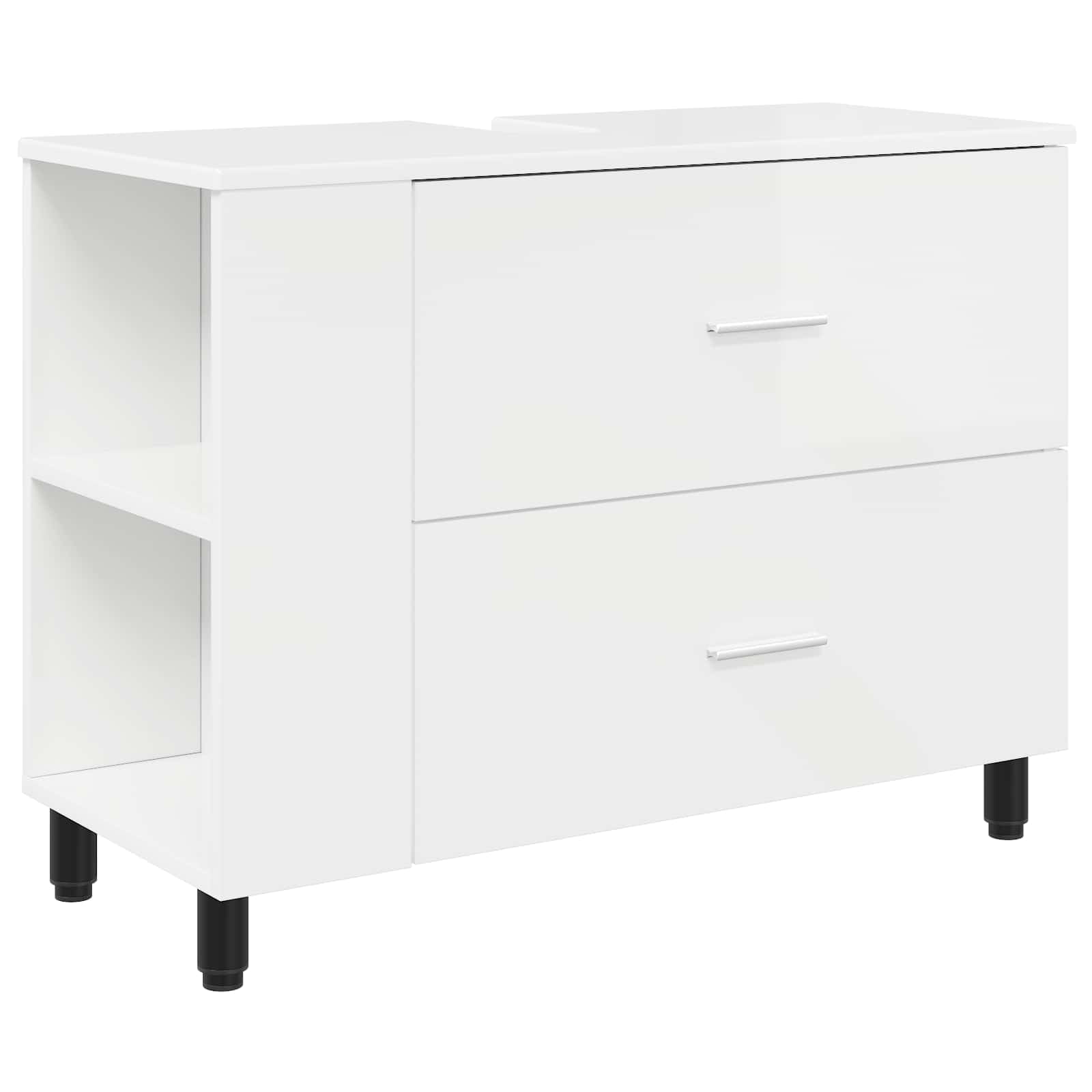 Mobile sottolavabo bianco lucido, 80 x 35 x 60 cm, mobile da bagno