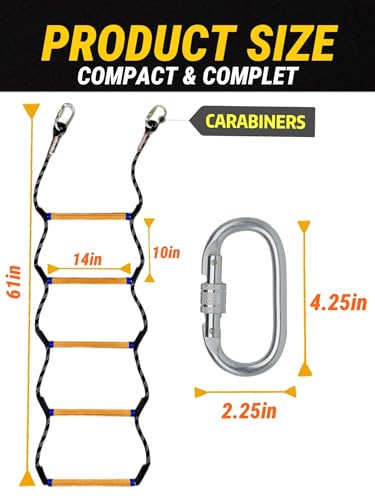 image for MVBouresu Boat Rope Ladder, Heavy Duty Climbing Rope 450Lbs Strength, 