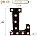 Pooqla Decorative LED Illuminated Letter Marquee Sign - Alphabet Marquee Letters with Lights for Wedding Birthday Party Christmas Night Light Lamp Home Bar Decoration L, Black